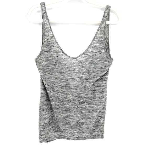 Lululemon Mix and Mingle Tank Heathered Vapor Melanite V Neck Linen Knit Size 6 - Picture 4 of 9